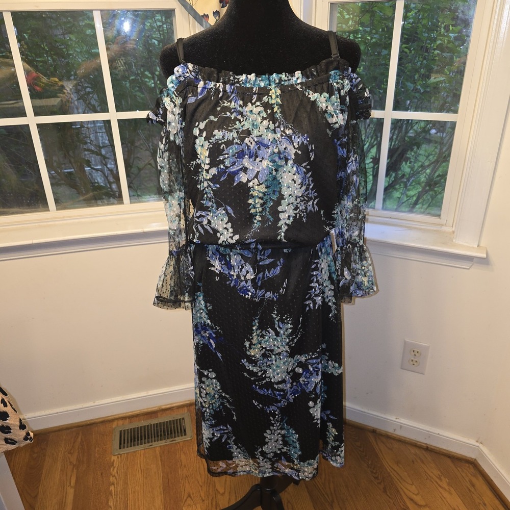 Worthington Woman Floral Print Dress Size 24W Off Shoulder